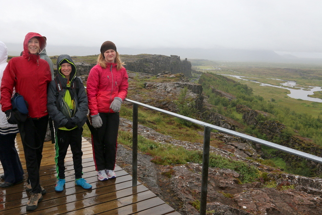 Stop #1: Thingvellir.  This outlook post is new-ish, I'd at least never gone there, although I'd seen people standing on it from afar.
