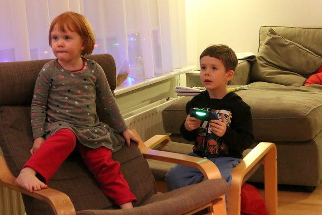 The kids got to play on the playstation a bit after dinner, which we usually frown upon.