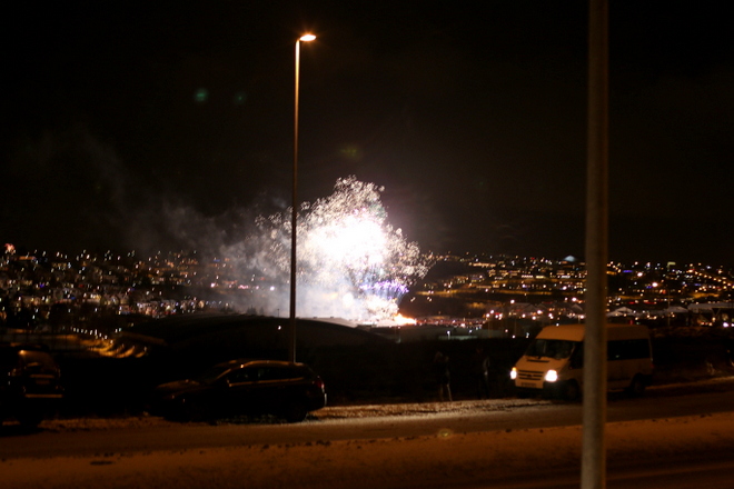 This is from Kópavogur's show.  I've pretty much given up on taking photos of fireworks!